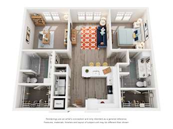 A dollhouse with furniture and decorations.