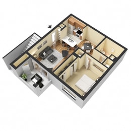 1 Bedroom 1 Bath Floor Plan at Heritage Bay, Florida, 34957