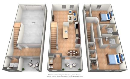 2 Bed 2.5 Bathroom Floor Plan at The Dakota, Jupiter