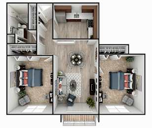 B1R Floor Plan at Heritage at the River, Manchester, NH