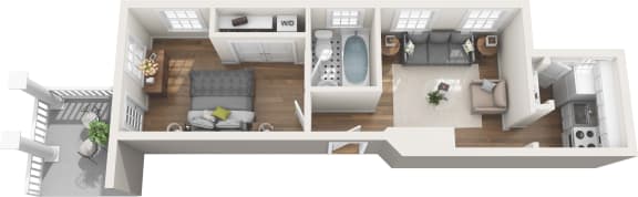 A2 - 1x1 - 464 sq. ft. at The Collection, Richmond, Virginia