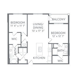The Haven 2 Bed 2 Bath Floor Plan at AxisOne, Florida 34994