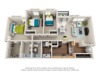 The Lookout - C1 -  3 bedroom 2 bathroom- 1,228 sq. ft. at Heritage at the Peak, Asheville, 28804