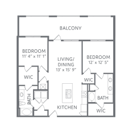 The Inlet 2 Bed 2 Bath Floor Plan at AxisOne, Stuart