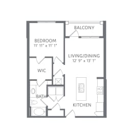 The Pier 1 Bed 1 Bath Floor Plan at AxisOne, Stuart, FL 34994