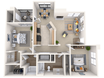 The Presidente - 2x2 - 1,070 sq. ft. at Broadstone Towne Center, New Mexico, 87106