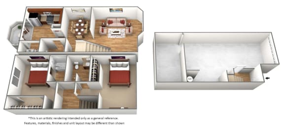 Collingwood Floor Plan at Arcadia Townhomes, Federal Way, WA