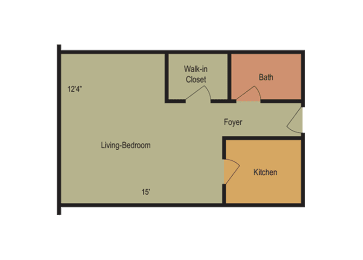 Studio Floor Plan at Esplanade at City Park, Louisiana