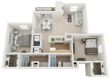 Rio Grande Floor Plan at Mountain Run Apartments, Albuquerque, 87111