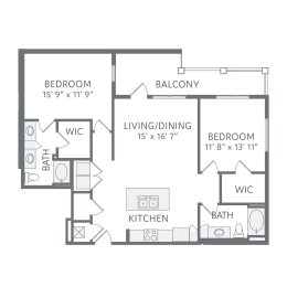 The Royal 2 Bed 2 Bath Floor Plan at AxisOne, Stuart, FL 34994