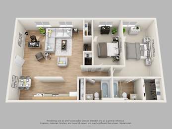 The Anna Maria 2 Bed 2 Bath Floor Plan at Sarasota South, Bradenton, Florida
