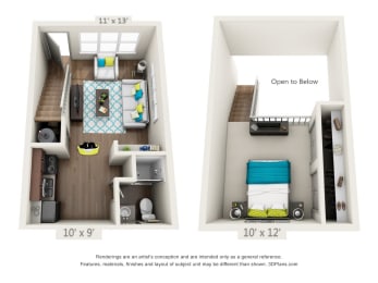 A1R - Dogwood II Renovated - 1 bedroom 1 bathroom Loft at Lofts of Wilmington Apartments, Wilmington, North Carolina
