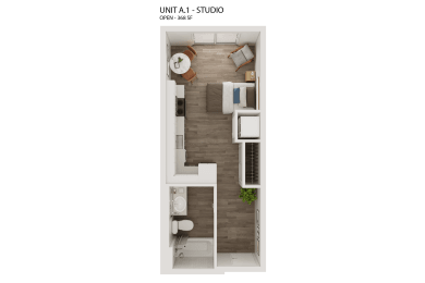 A1 Studio 1 bath at Hue, Redmond