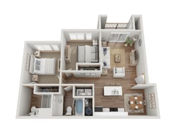 2 Bed 2 Bath Floor Plan at Pottery Creek Apartments, Port Orchard Washington