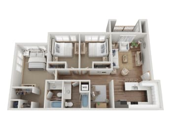3 Bed 2 Bath Floor Plan at Pottery Creek Apartments, Port Orchard