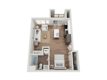 Studio Floor Plan at Pottery Creek Apartments, Port Orchard, WA 98366