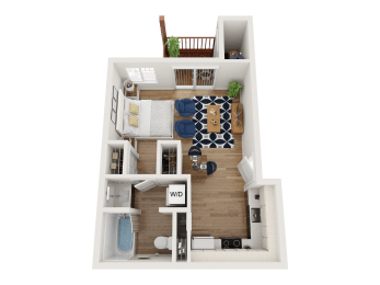Studio Floor Plan at Telka Apartments, Silverdale, Washington