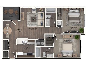 Hickory 2 Bedroom