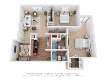 a 1 bedroom floorplan at Avery Trace, Port Arthur, TX, 77642