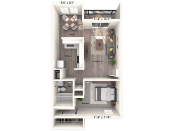 the 3 bedroom floor plan of a 2100 sq ft apartment at Lakeside Villas, Orlando