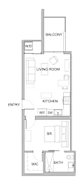 A1 Floor Plan at WM by CLG, Los Angeles, 90232