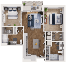 Goldenrod Floor Plan at Hamilton at Eagleview, featuring 2 bedrooms, 2 bathrooms, and spacious living areas in Exton, PA