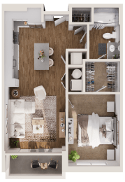 Buttercup Floor Plan at Hamilton at Eagleview, offering 1 bedroom, 1 bathroom, and efficient living spaces in Exton, PA