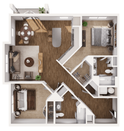 Freesia Floor Plan at Hamilton at Eagleview, featuring 2 bedrooms, 2 bathrooms, and modern living spaces in Exton, PA 19341