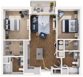 Marigold Floor Plan at Hamilton at Eagleview, offering 2 bedrooms, 2 bathrooms, and comfortable living spaces in Exton, PA 19341
