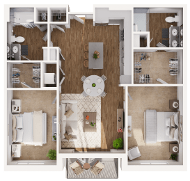 Lavender Floor Plan at Hamilton at Eagleview, offering 2 bedrooms, 2 bathrooms, and spacious living areas in Exton, PA
