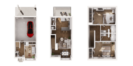 Heather Floor Plan at Hamilton at Eagleview, featuring 3 bedrooms, 2.5 bathrooms, and spacious living areas in Exton, PA.