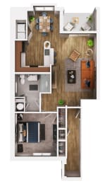 Floor Plan  Brand New LEED 1 Bedroom