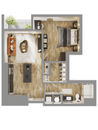 a floor plan of a house with a bedroom and a living room at Bemiston Place Apartments, Clayton, MO 63105