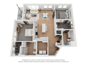 2 bed 2 bath B8A ADA Floor Plan at 2200 LaSalle, St Louis, MO