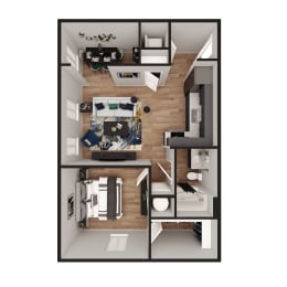 3D Floor Plan Cobalt at Pure Lowell, Lowell, AR
