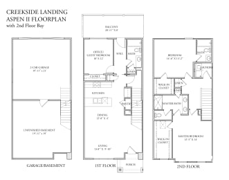  Floor Plan Aspen II with 2nd Floor Bay