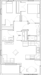 A floor plan of a house with a labeled unit A.