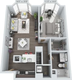 Huntleigh Floor Plan at Clayton On The Park, Clayton, MO, 63105