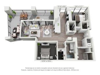 2 bed 2 bath B at The Elle on Lockwood Apartments, Missouri
