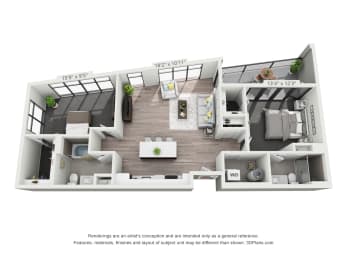 2 bed 2 bath A at The Elle on Lockwood Apartments, Webster Groves