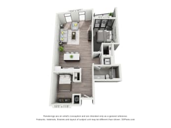 1 bed 1 bath H at The Elle on Lockwood Apartments, Webster Groves, MO, 63119