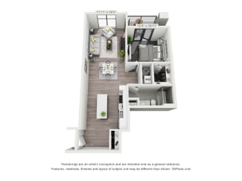 1 bed 1 bath E at The Elle on Lockwood Apartments, Webster Groves