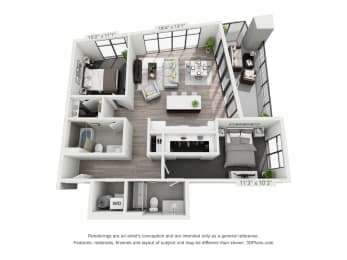 Washington 2 bed 2 bath at The Euclid, Missouri