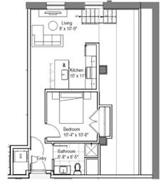 GW 004 Floor Plan at The Georgian Apartments, Missouri, 63104