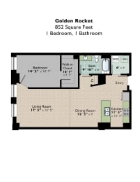 the floor plan of bedroom apartment
