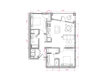 Hanover II - South C1b Floor Plan at Expo at Forest Park, St. Louis, 63112