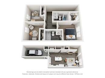 The Masterpiece 3 Bed 2.5 Bath Floorplan at Montage at Hawk Ridge Apartments, Missouri