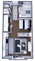 Studio 1 bath at The Elle on Lockwood Apartments, Webster Groves, 63119