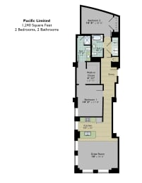 floor plan of the first level of the apartment building