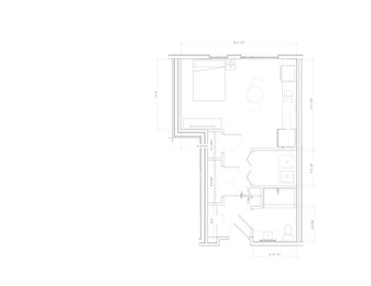 Studio   1  Bath   448 Sq. Ft. Paris Type A - S2 Studio Floor Plan at Expo at Forest Park, Missouri